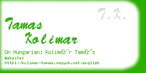 tamas kolimar business card